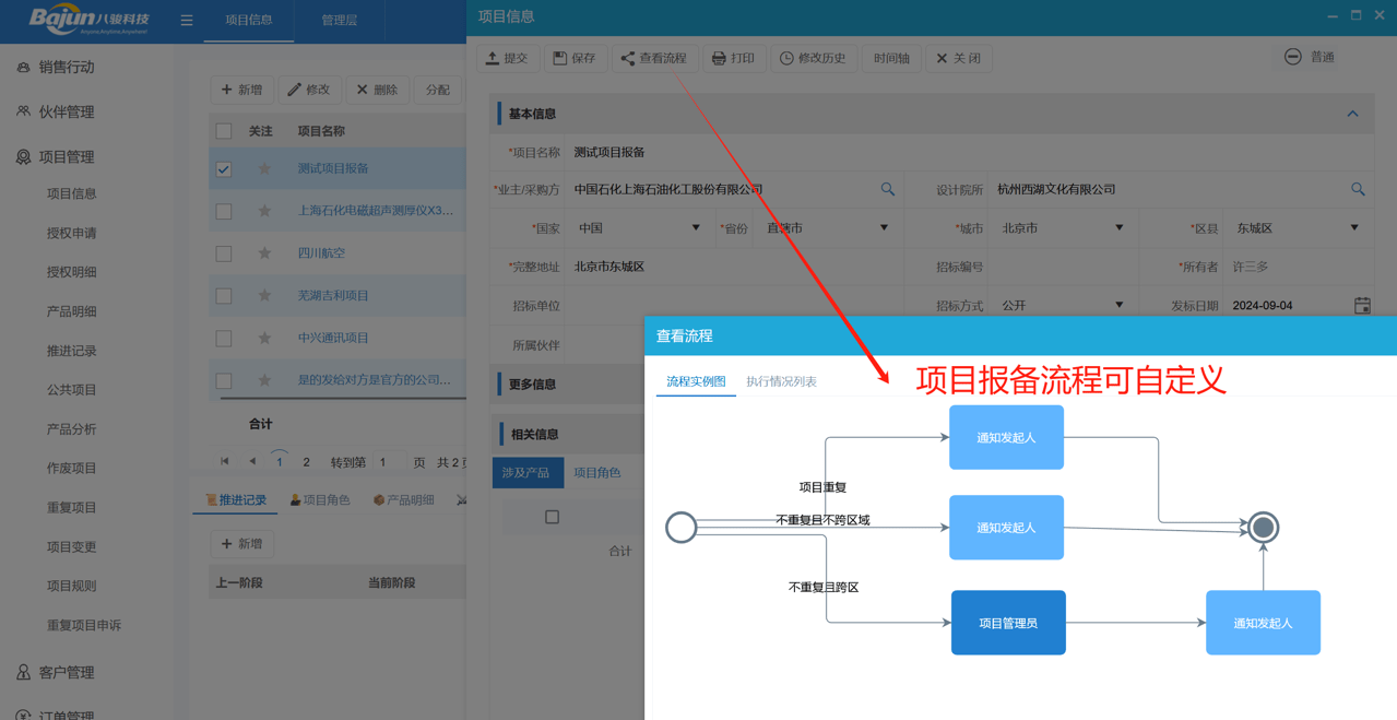 項目報備