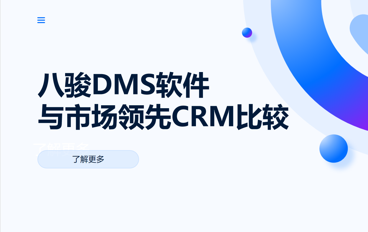 八駿DMS經銷商管理軟件與市場領先CRM系統比較